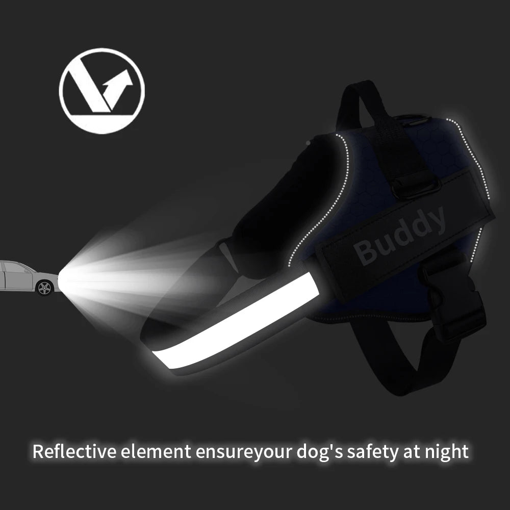 Personalized Dog Harness NO PULL Reflective Adjustable ID custom Dog Harness Vest for Small Large Dogs Outdoor Pet Supplies