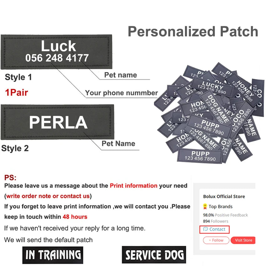 Personalized Dog Harness NO PULL Reflective Adjustable ID custom Dog Harness Vest for Small Large Dogs Outdoor Pet Supplies