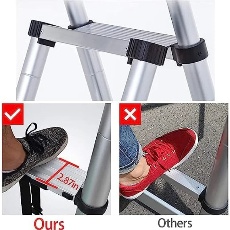 XMSJ Aluminum A Frame Extension Ladder Six Plus Seven Steps