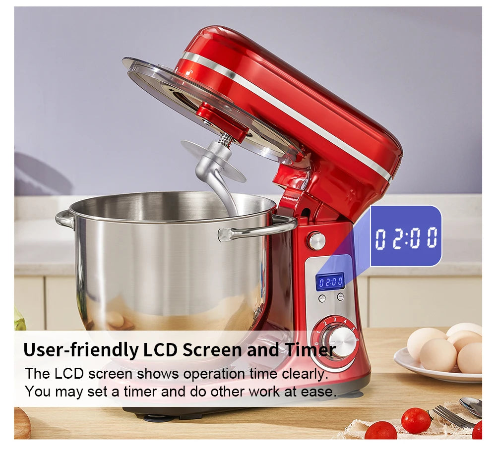 Biolomix Stand Mixer 1200W Six Speed Quiet Motor Dough Hook