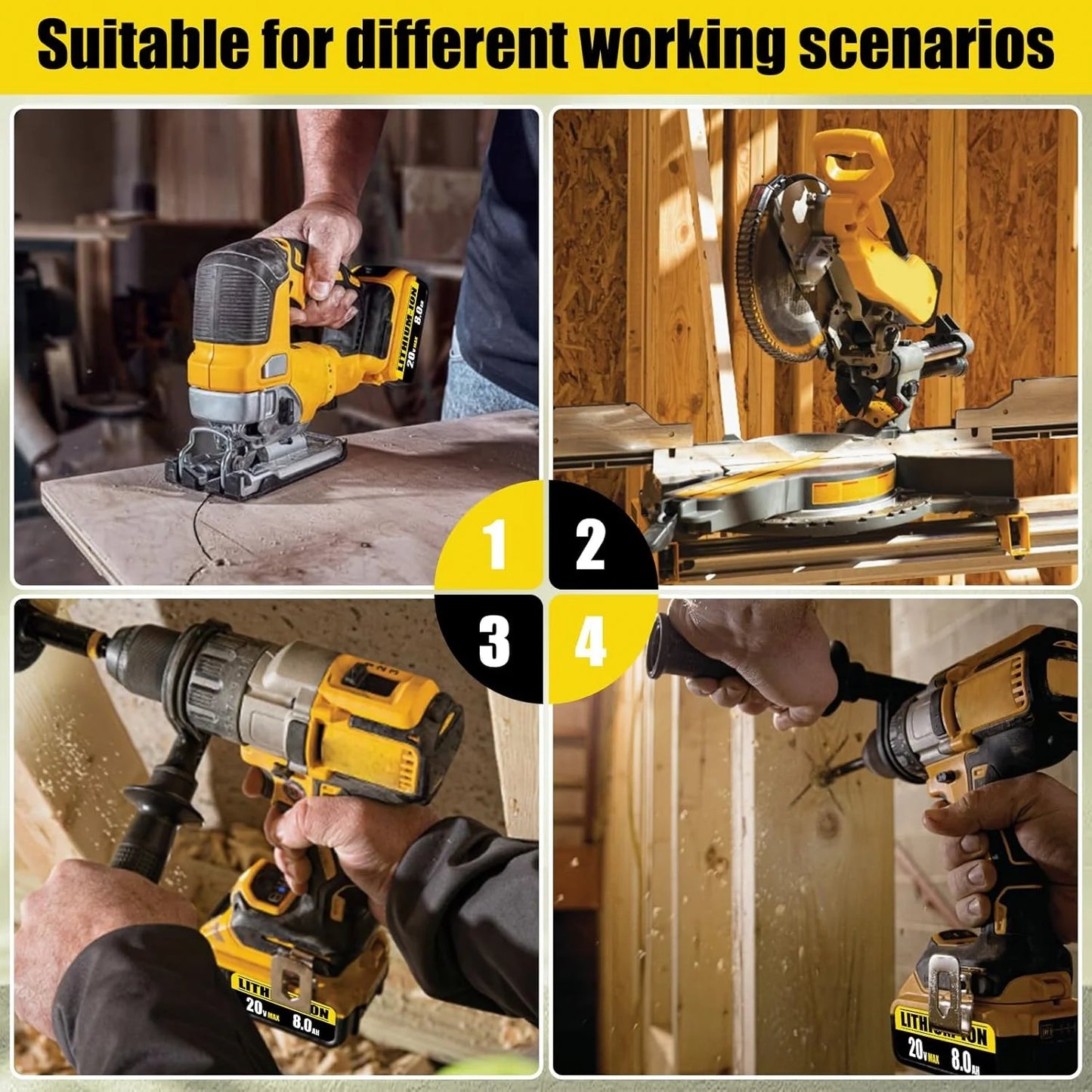 EZHomeEssentials 20V 8.4Ah DCB205 Hand Drill Battery