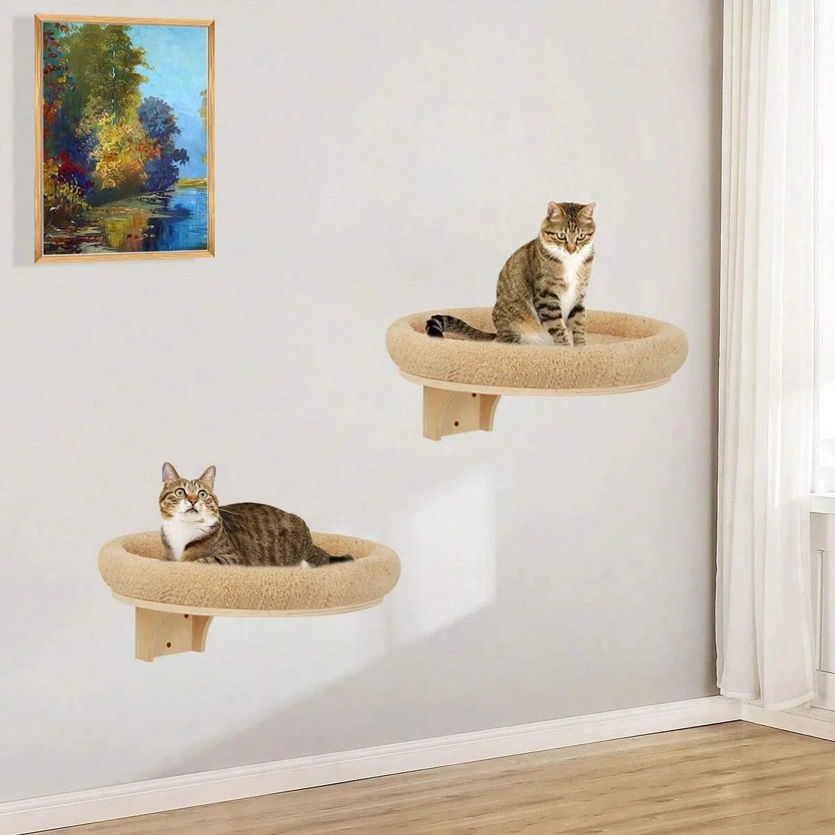 PETRAVELCN Cat Wall Mounted Climbing Ladder With Post