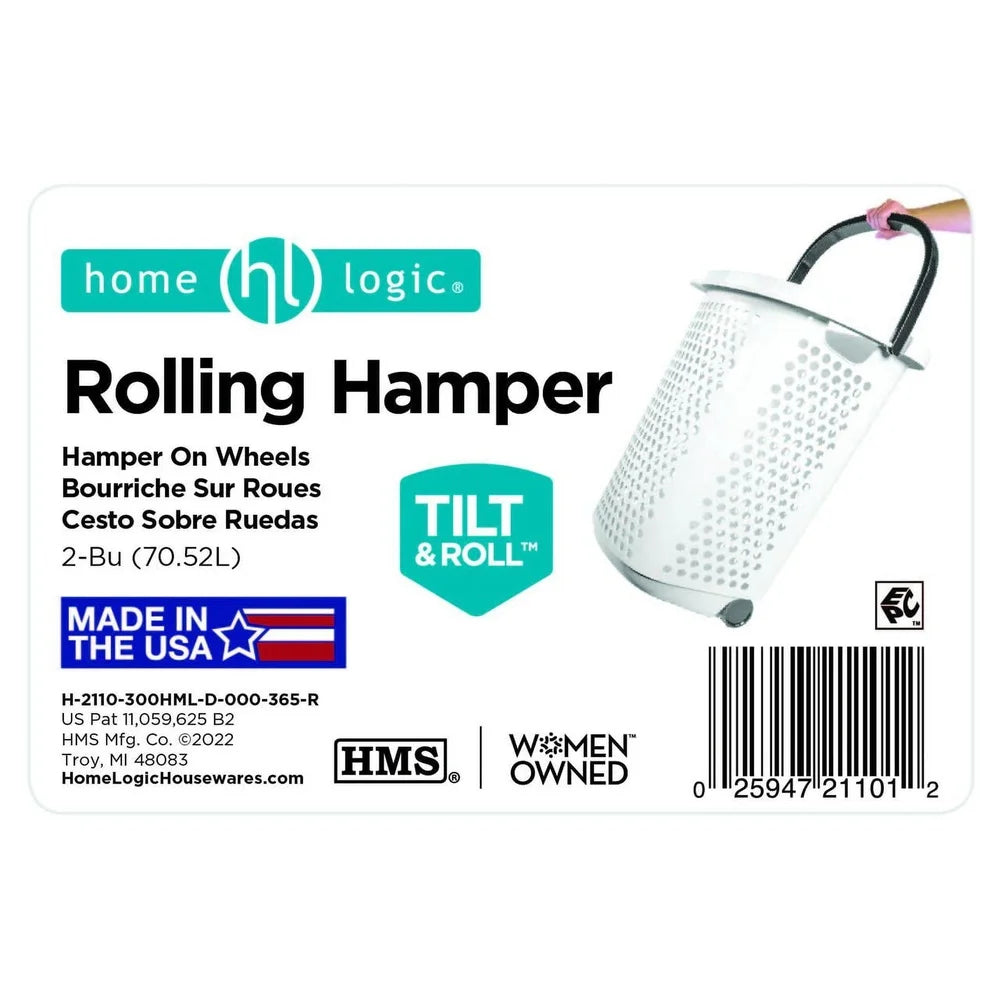 EZHomeEssentials Rolling Laundry Hamper With Pop Up Handle