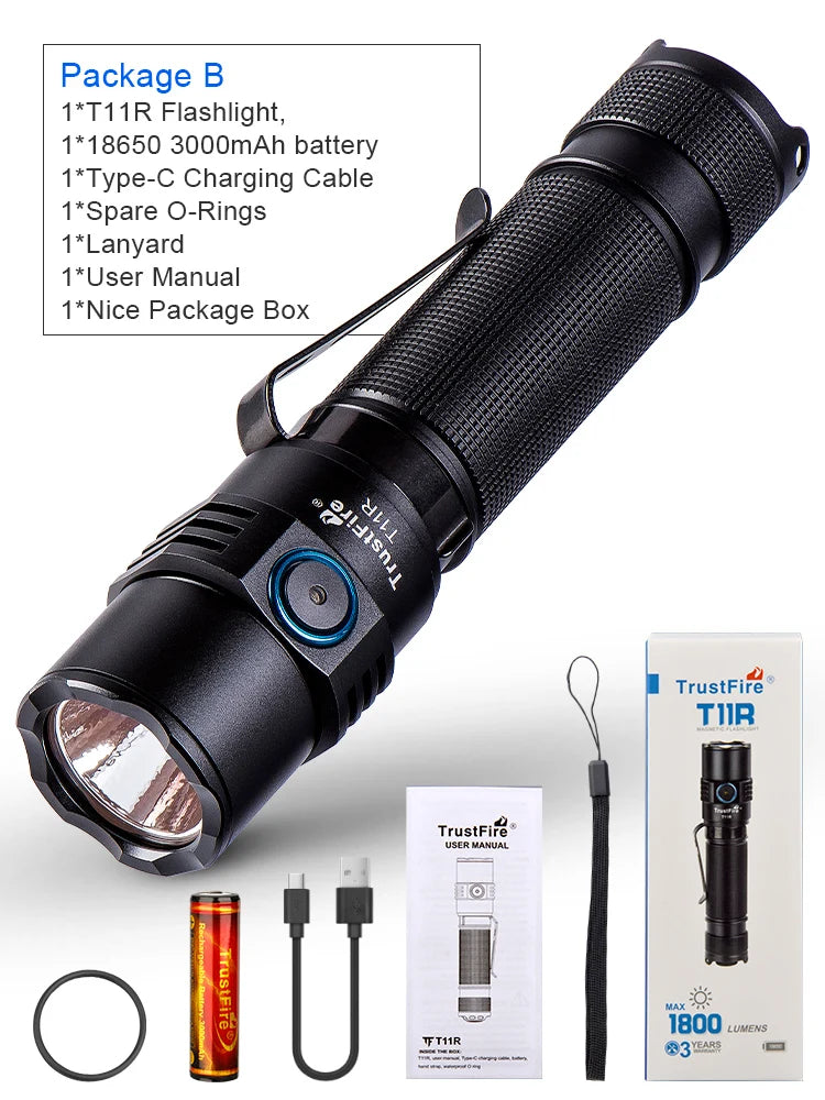 EZHomeEssentials Trustfire T11R Flashlight 1800 Lumen