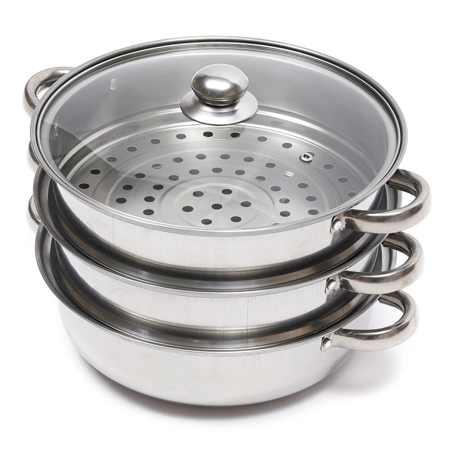 Hign-concerned Stainless Steel Steamer 3 Tier Pot with Lid