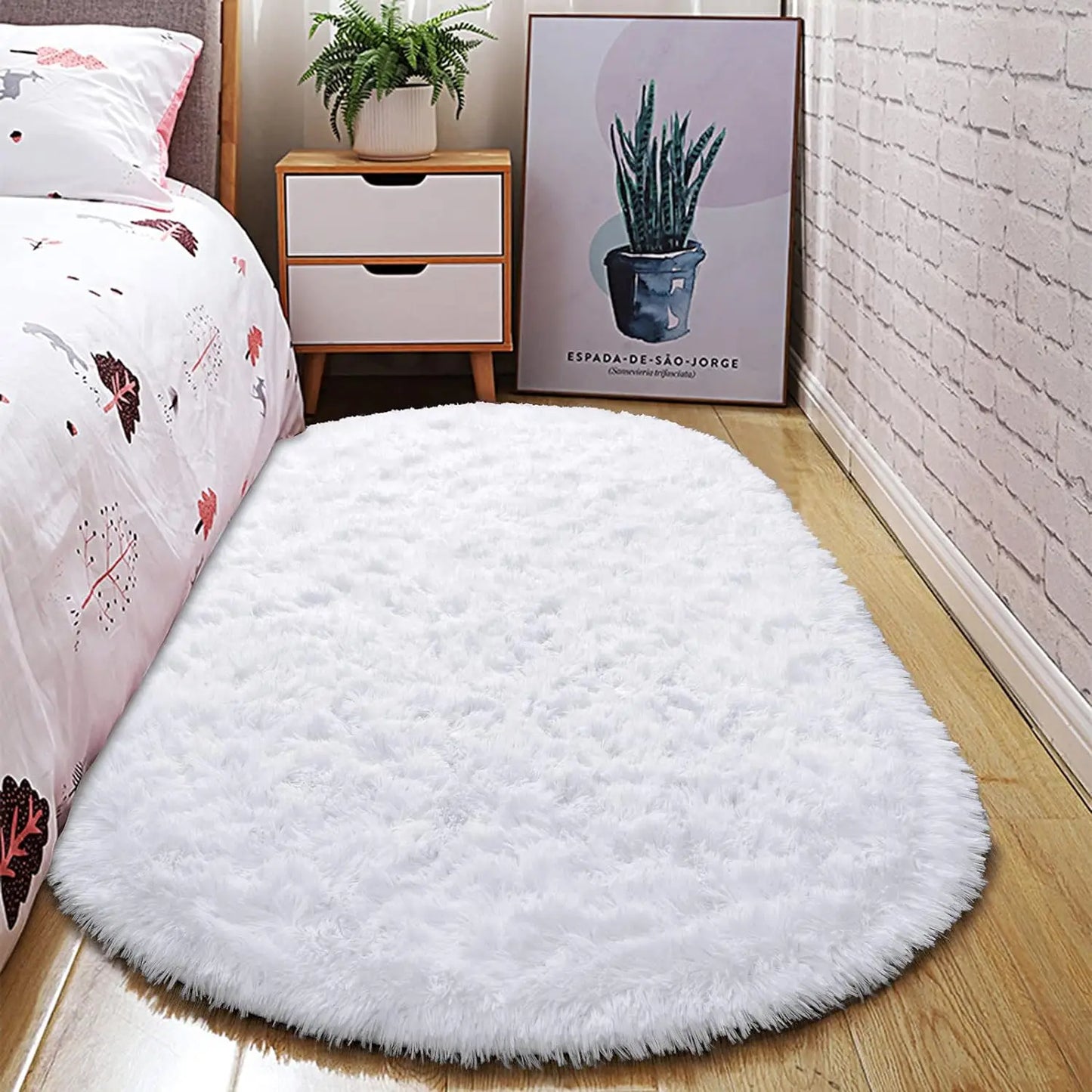 EZHomeEssentials Oval Fluffy Area Rug Plush Shaggy Carpet