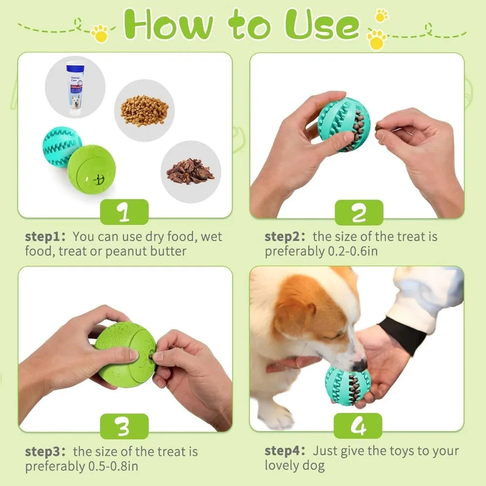 EZHomeEssentials Interactive Dog Treat Ball Teething