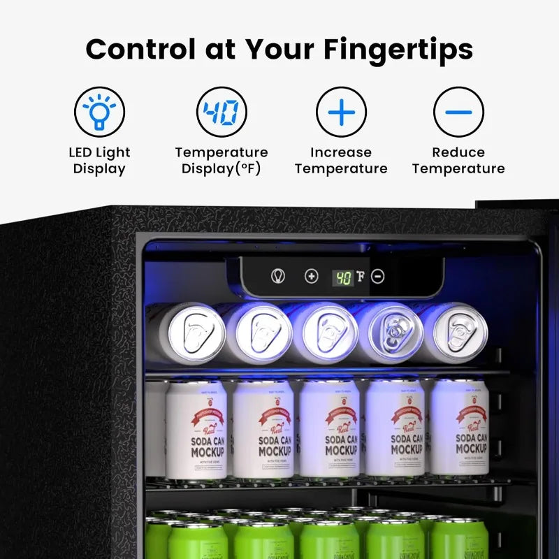 Wine Cooler, 26 Bottle 95 Can Mini Wine Fridge with Clear Glass Door for Beer Soda Water Drink,Wine Cellar Beverage Refrigerator