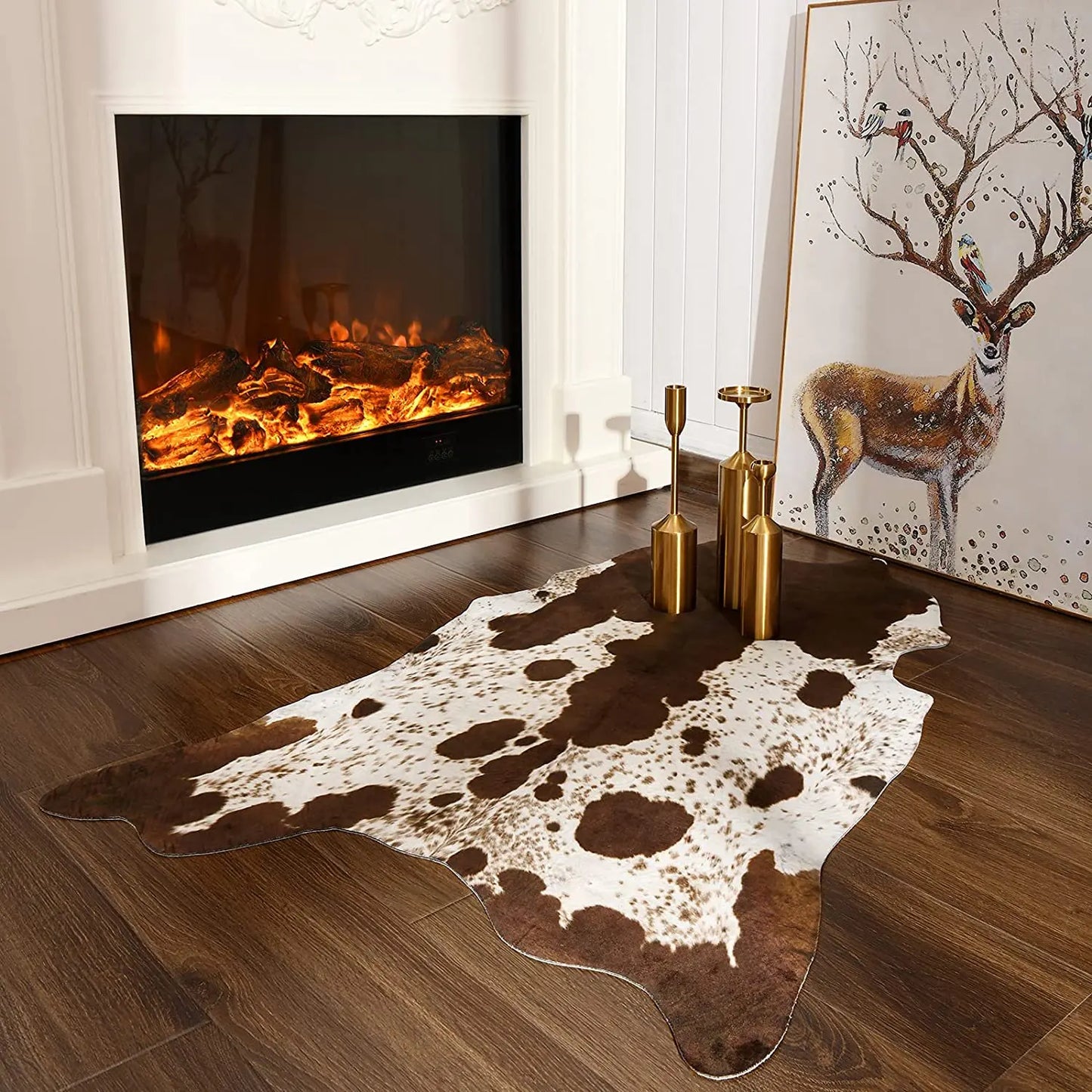 EZHomeEssentials American Style Faux Fur Cowhide Rug Decor