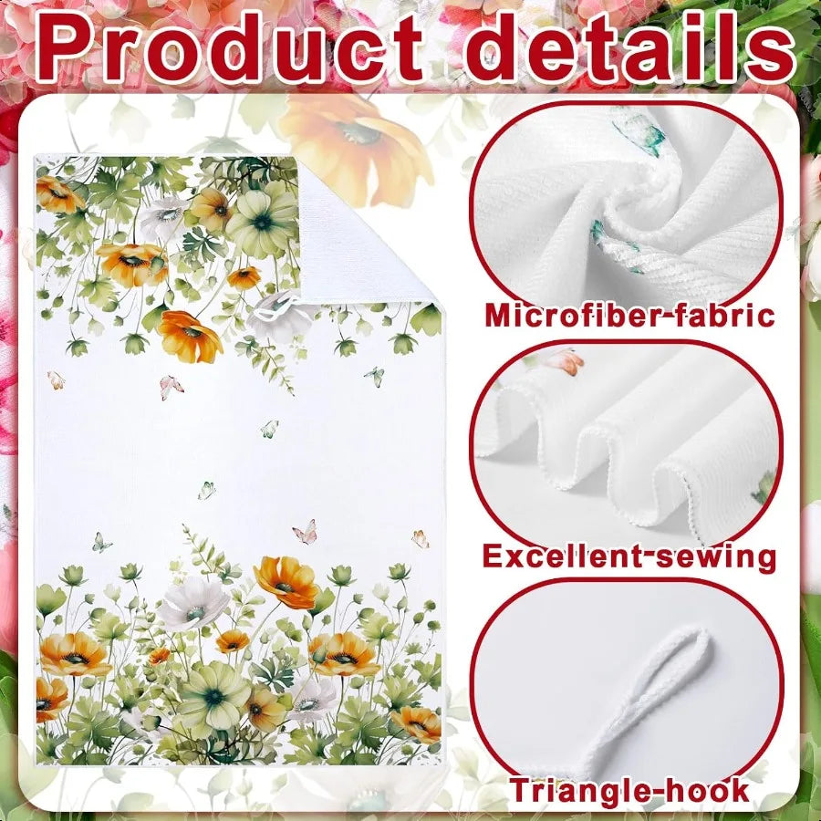 Floral Kitchen Towels 6 Pcs Set Cotton