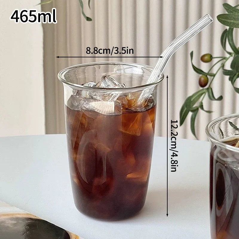 EZHomeEssentials Crystal Glass Aesthetic Cold Coffee Cups