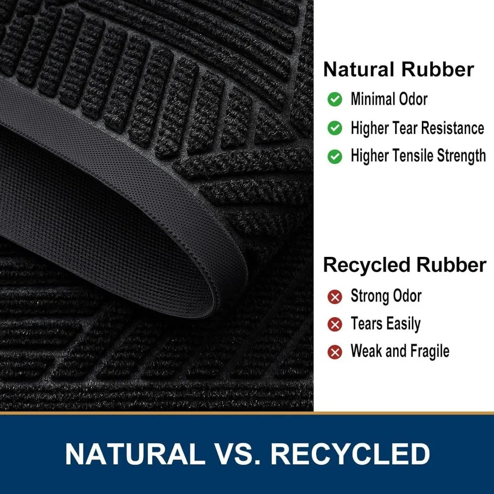 EZHomeEssentials Front Door Mat Heavy Duty Natural Rubber