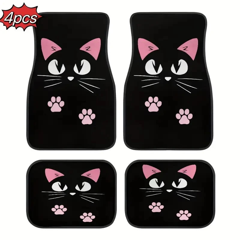EZHomeEssentials Car Mats 4-Piece Retro Cartoon Windmill