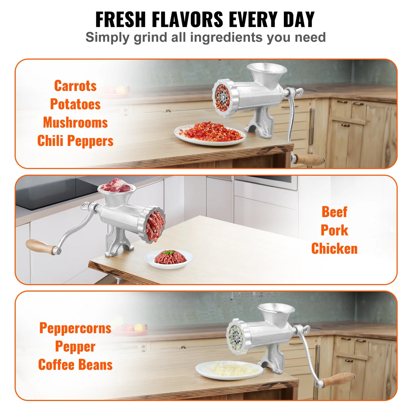 SucceBuy Manual Meat Grinder Heavy Duty Cast Iron Clamp