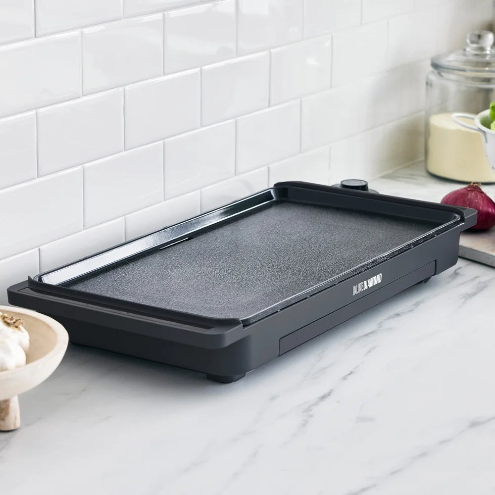 XMSJ Ceramic Nonstick Griddle With Warming Tray 1500W
