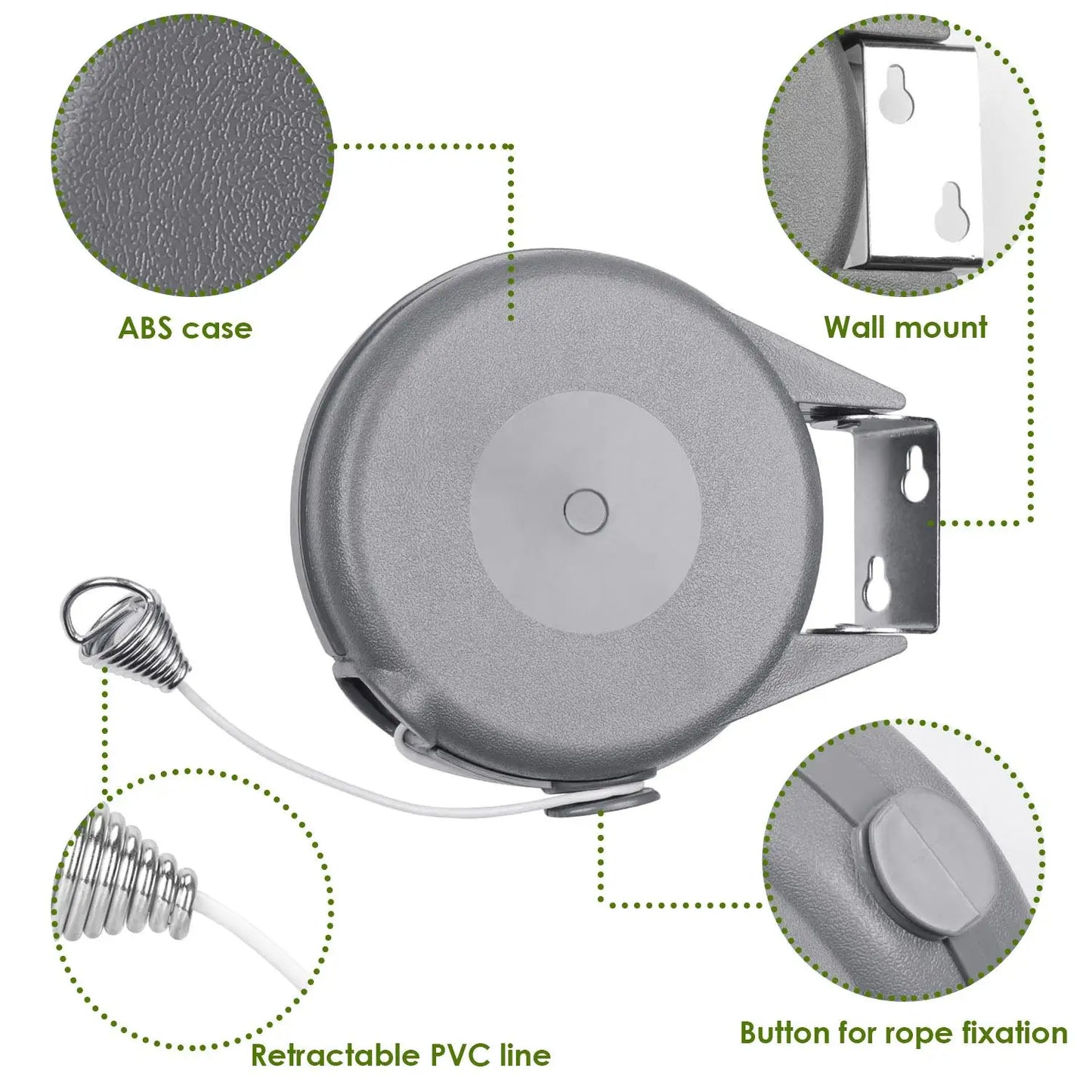 EZHomeEssentials Retractable Clothesline Heavy Duty Indoor