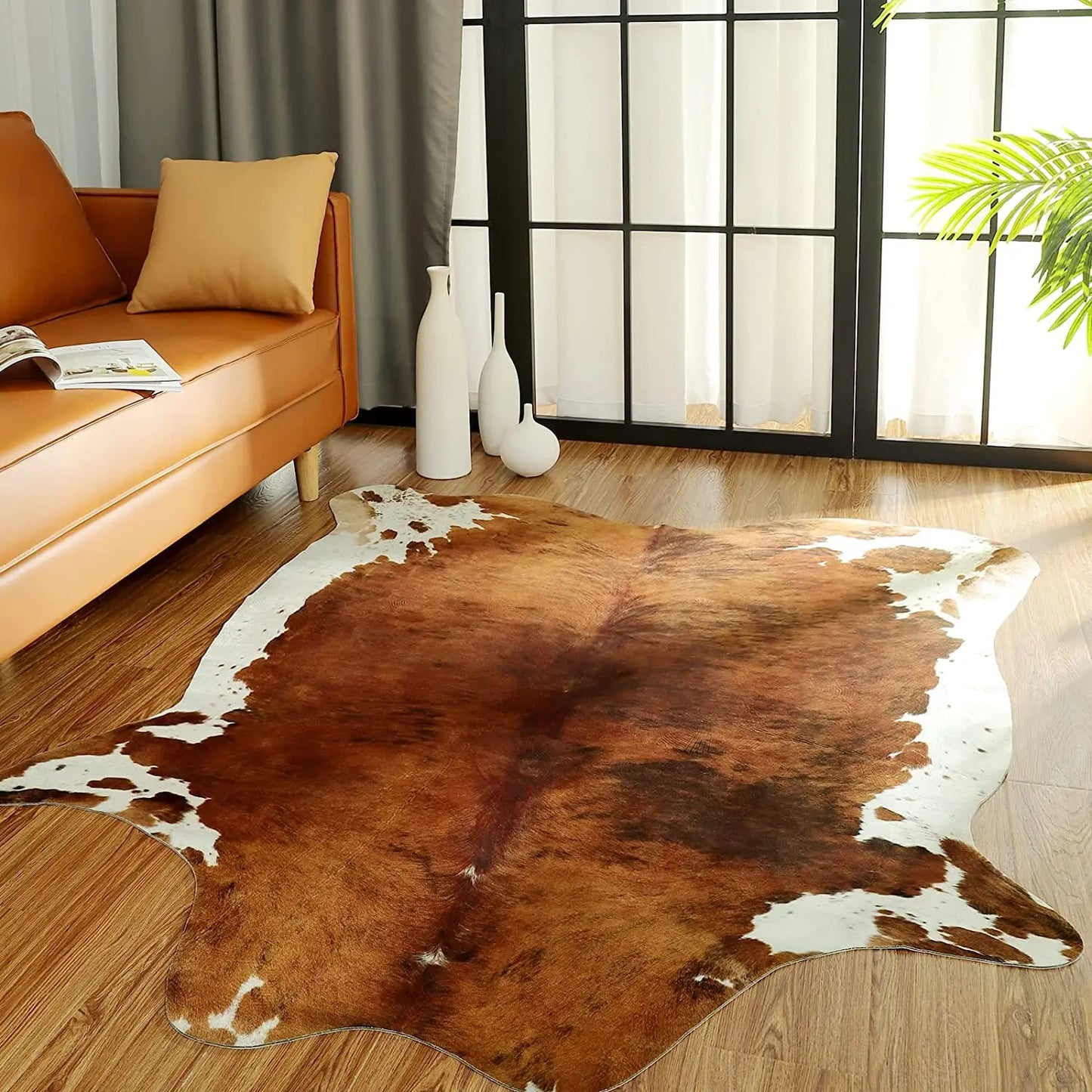 EZHomeEssentials American Style Faux Fur Cowhide Rug Decor