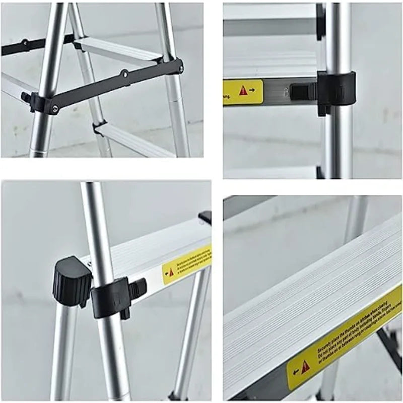 XMSJ Aluminum A Frame Extension Ladder Six Plus Seven Steps