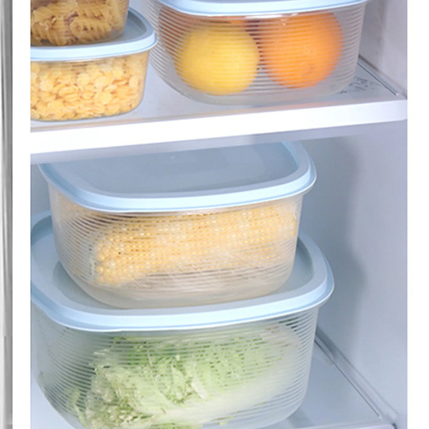 EZHomeEssentials Fridge Containers With Lids Stackable Bins