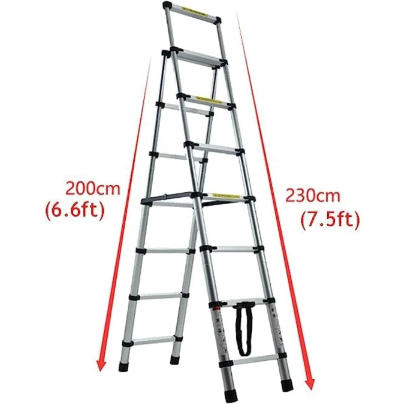 XMSJ Aluminum A Frame Extension Ladder Six Plus Seven Steps