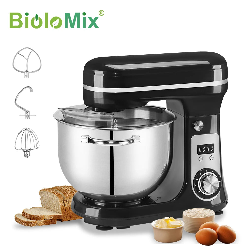 Biolomix Stand Mixer 1200W Six Speed Quiet Motor Dough Hook
