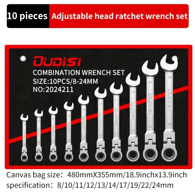 Professional Adjustable Wrench Set (3-Piece) - Chrome Vanadium Steel for Plumbing, Automotive & DIY Repairs