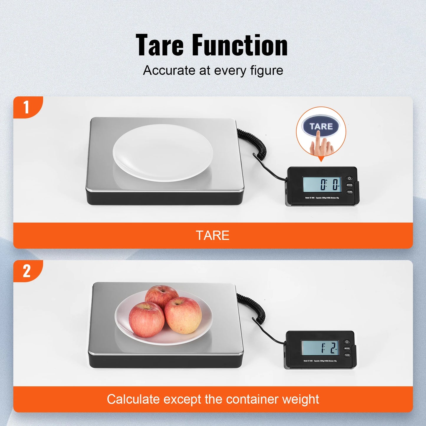 EZHomeEssentials Digital Shipping Scale 440 Lbs With Timer