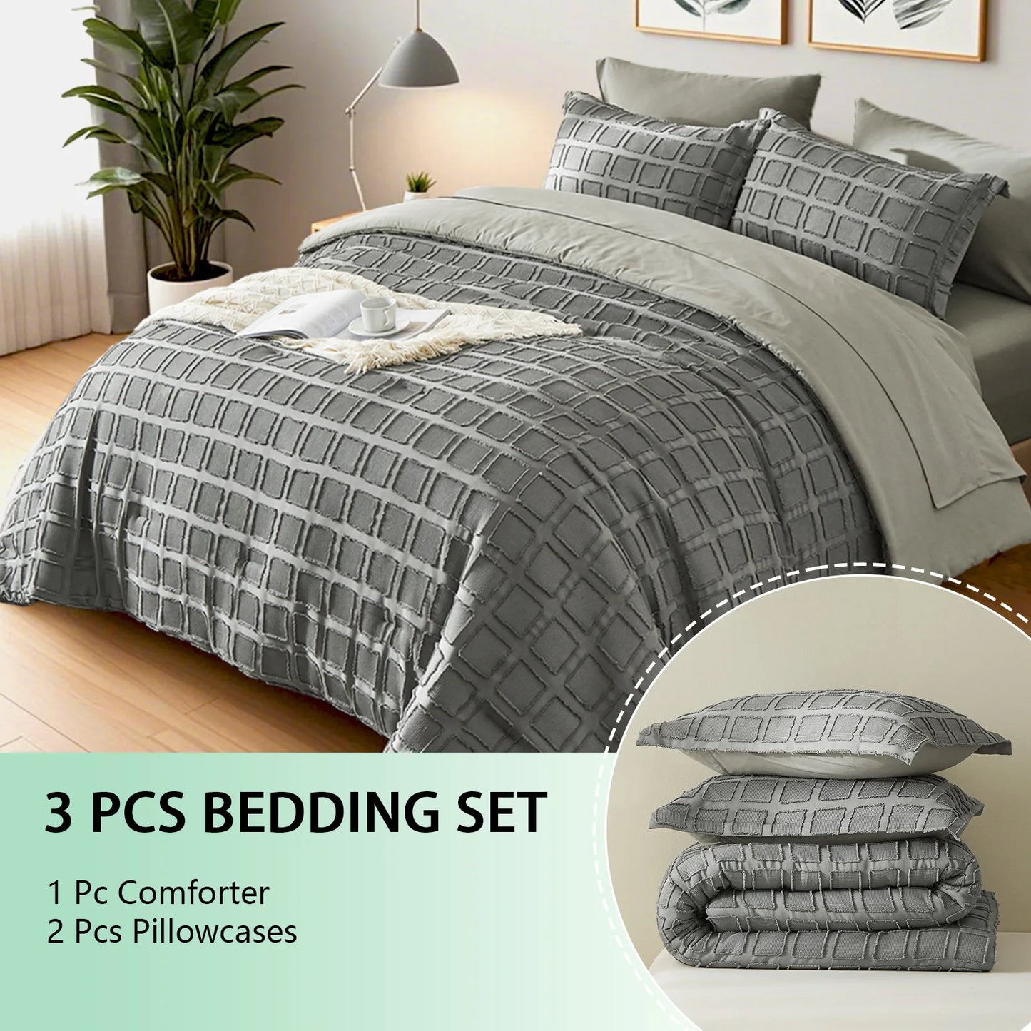 FIBERHignconcerned Comforter Set Microfiber Bedding