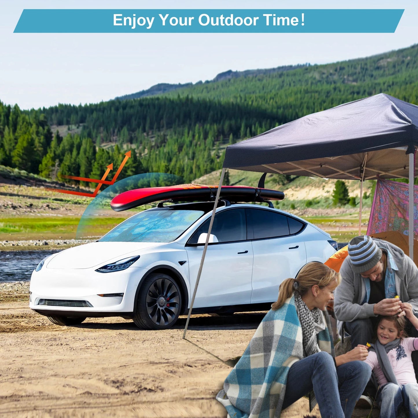 EZHomeEssentials Starry Sky Car Sun Shade For Tesla Models