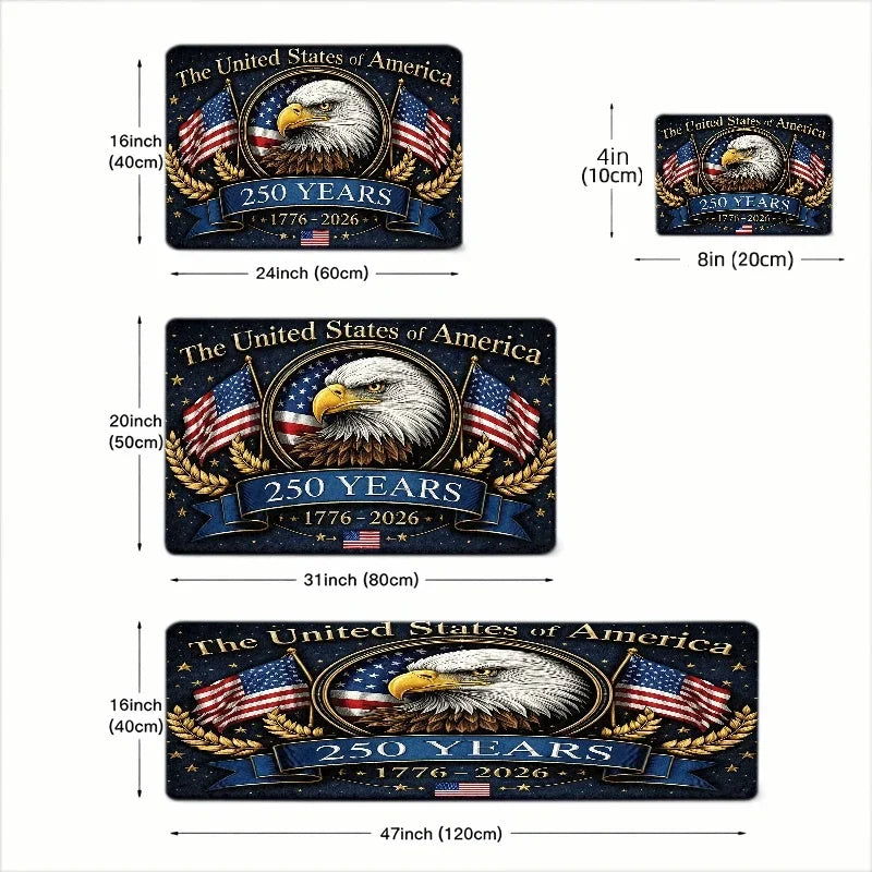 Patriotic USA Doormat American Eagle Flag Non Slip Entrance Rug