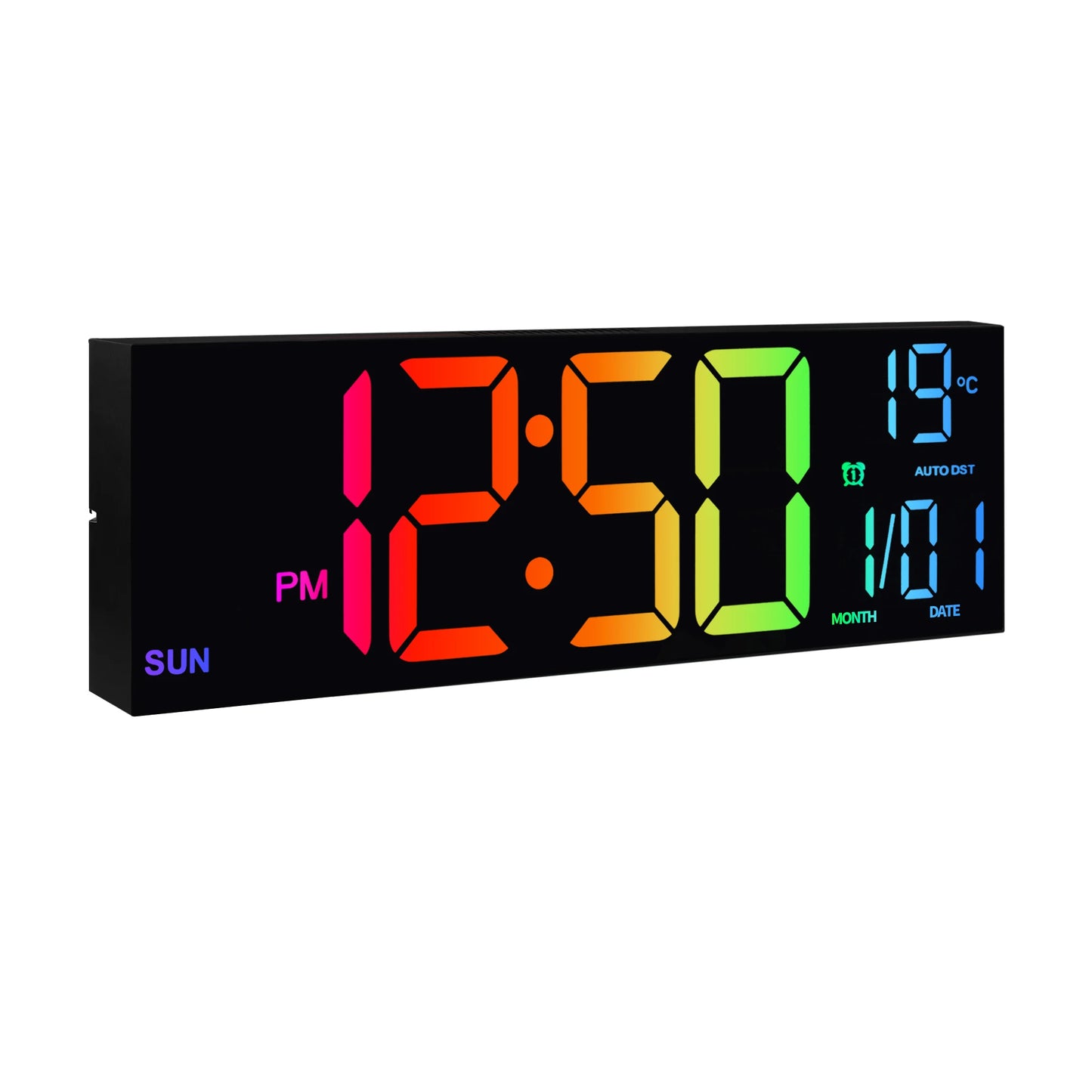 EZHomeEssentials Digital Wall Clock With Remote LED Display