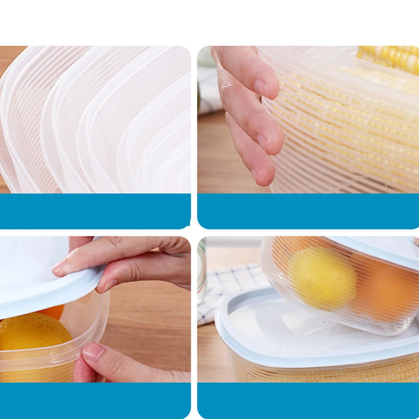 EZHomeEssentials Fridge Containers With Lids Stackable Bins