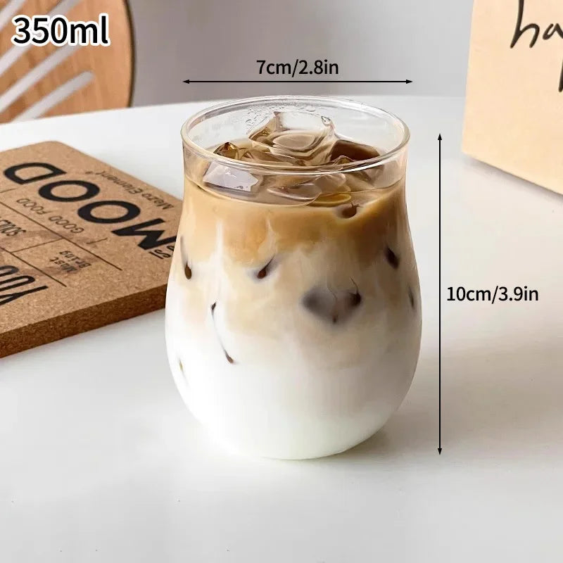 EZHomeEssentials Crystal Glass Aesthetic Cold Coffee Cups