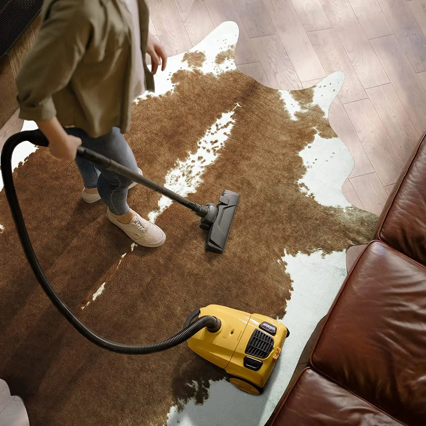 EZHomeEssentials American Style Faux Fur Cowhide Rug Decor