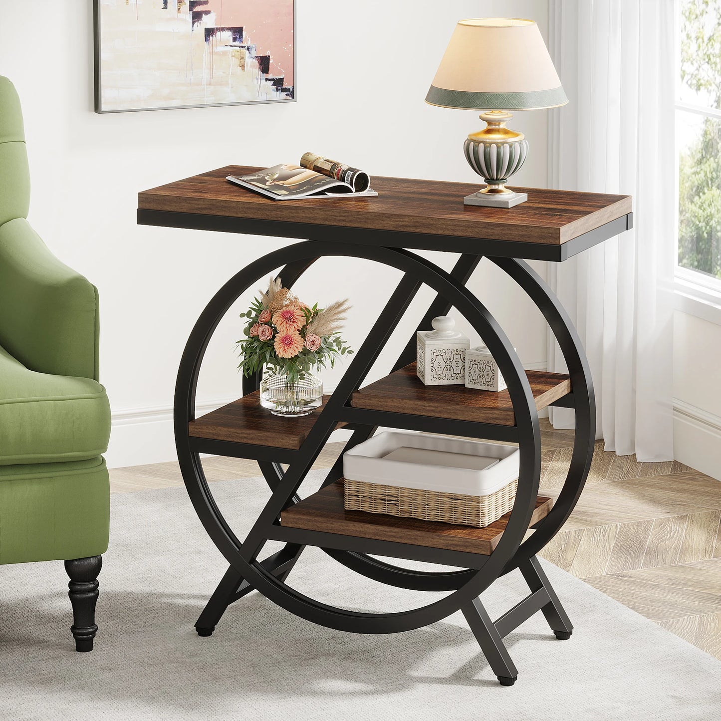 Tribesigns End Table for Living Room 3-Tier with Storage