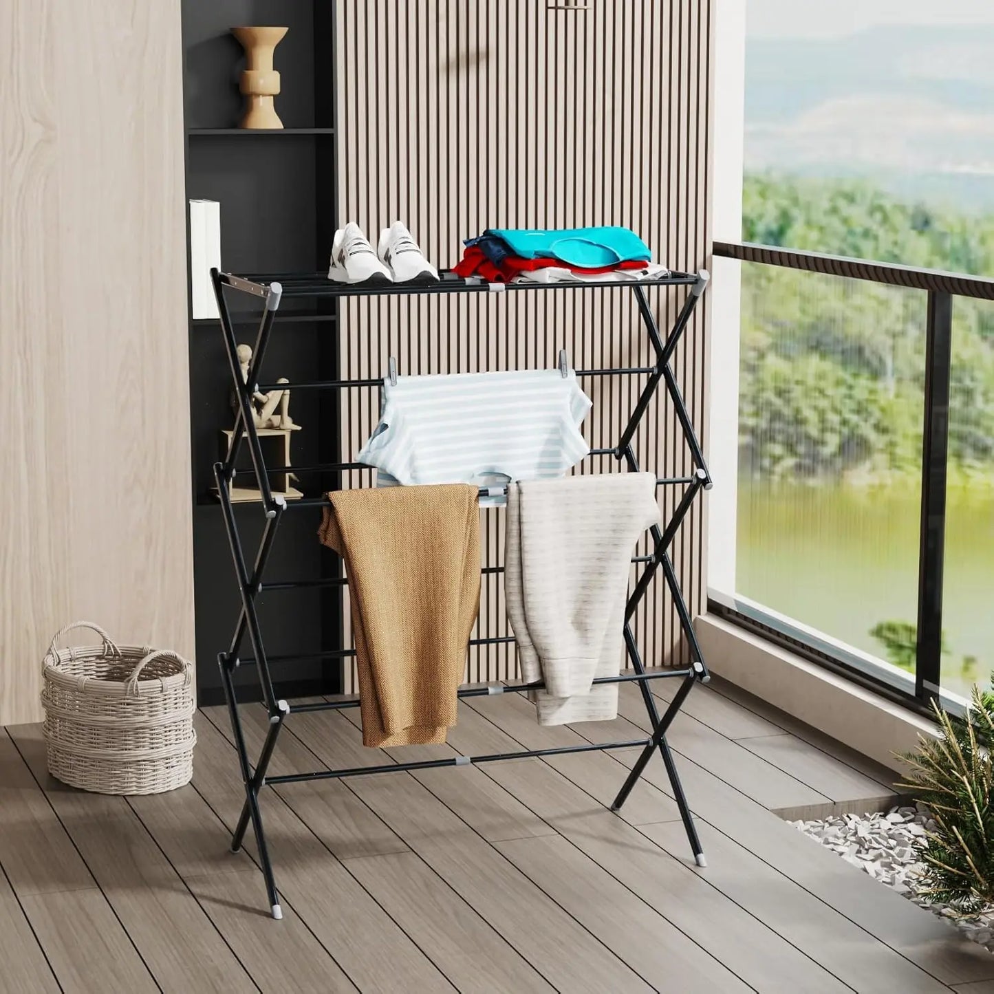 EZHomeEssentials Foldable Laundry Drying Rack Indoor Outdoor