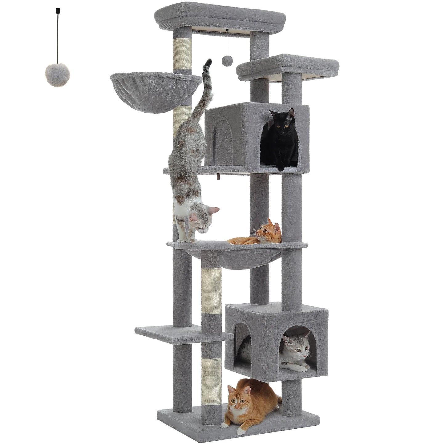 PAWZ Road Five Level Cat Tree Tower With Plush Condo Scratching Posts Boards