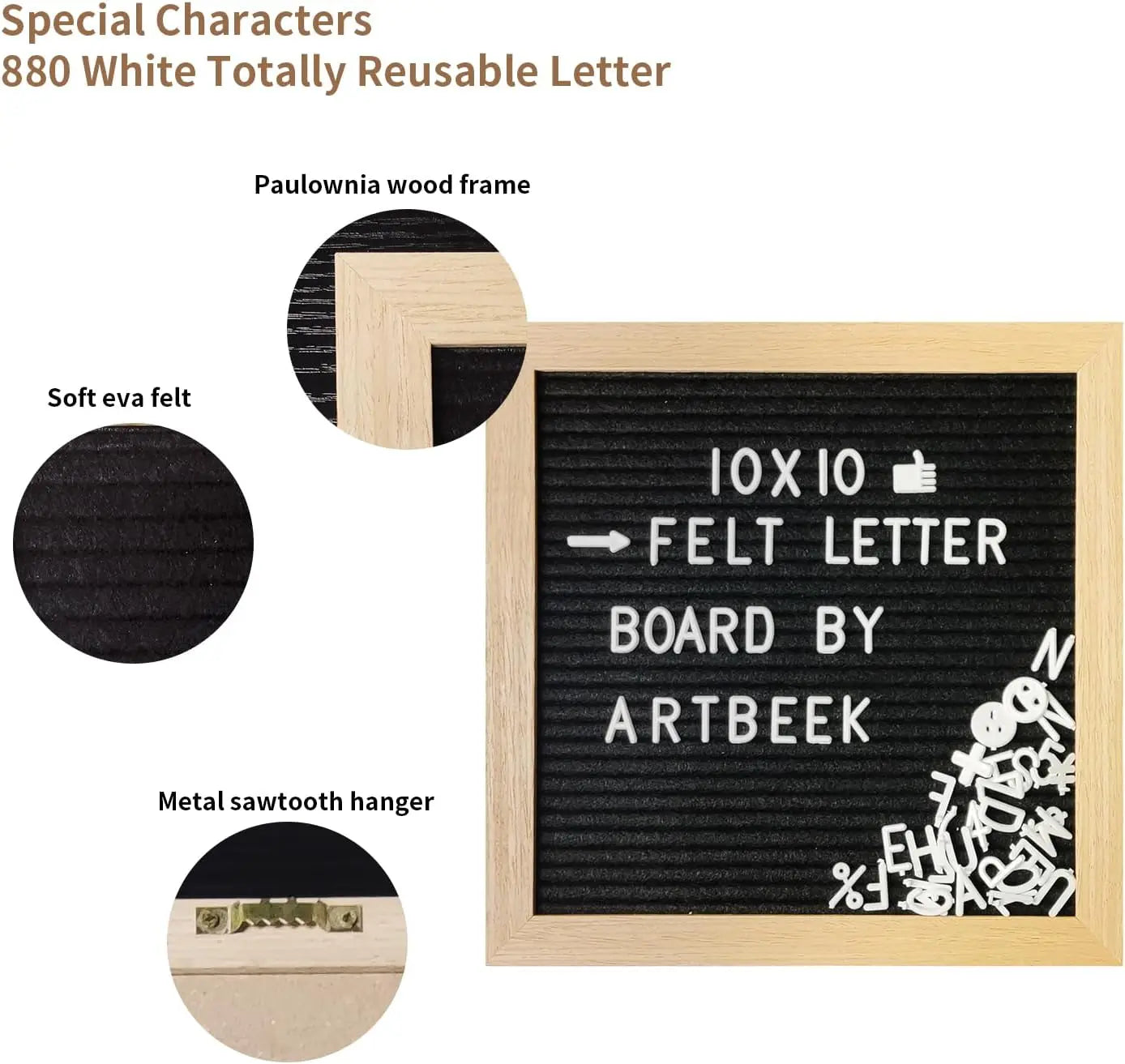 ArtBeek Felt Letter Board With 880 Letters Classroom Decor
