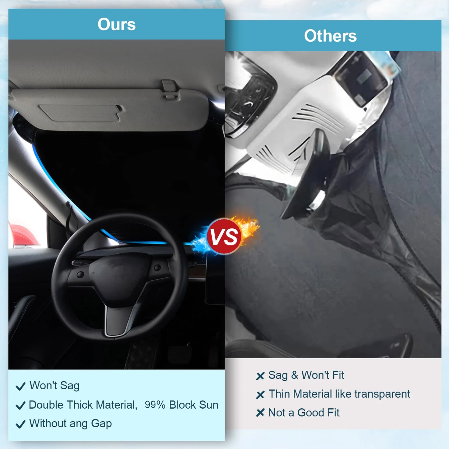 EZHomeEssentials Starry Sky Car Sun Shade For Tesla Models