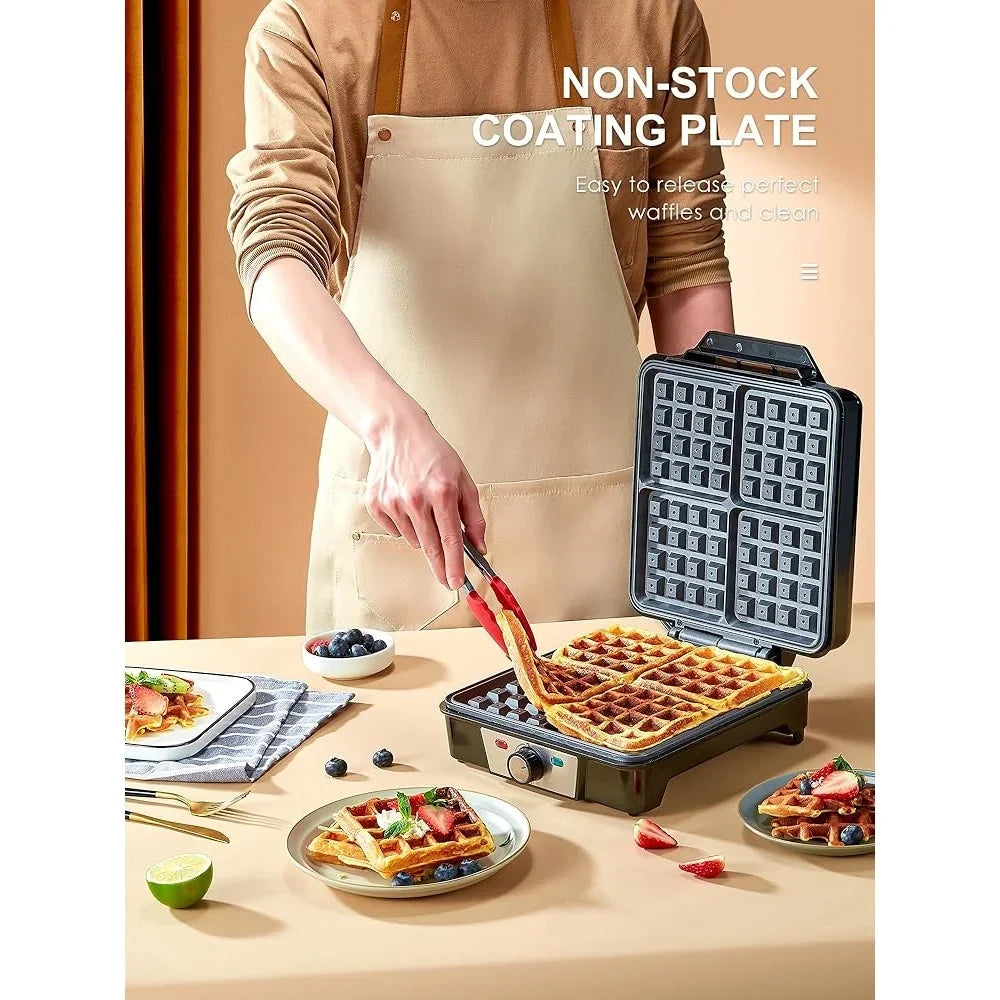 XMSJ Belgian Waffle Maker 1200W Nonstick Easy Clean