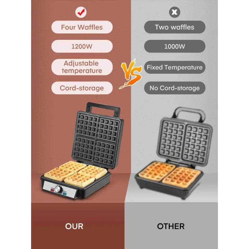 HAOYUNMA FOHERE Electric Belgian Waffle Maker For Home Use