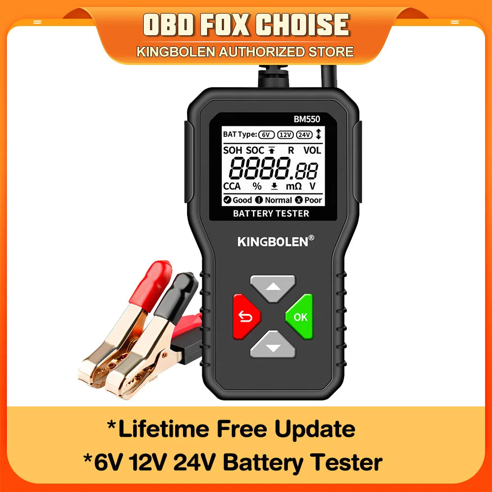 KINGBOLEN BM550 Car Battery Tester 6V 12V 24V CCA Analyzer