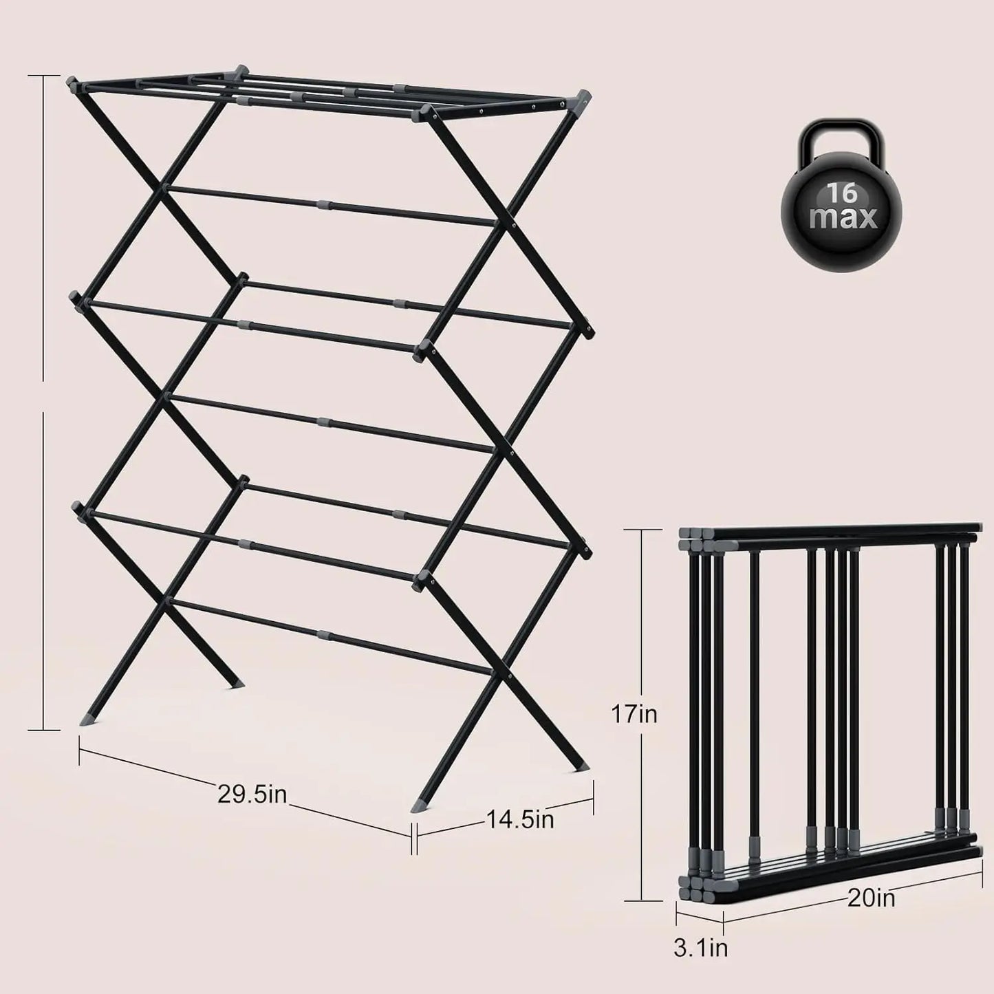 EZHomeEssentials Foldable Laundry Drying Rack Indoor Outdoor