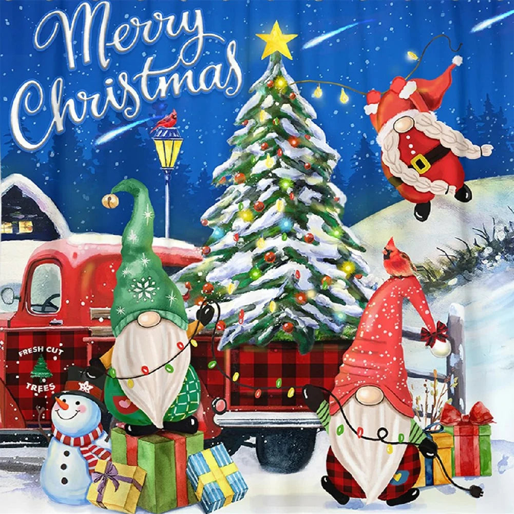 5D DIY Full Round Diamond Painting Xmas Snow Day Kit