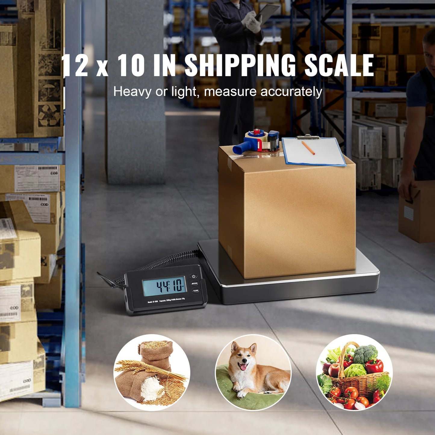 EZHomeEssentials Digital Shipping Scale 440 Lbs With Timer