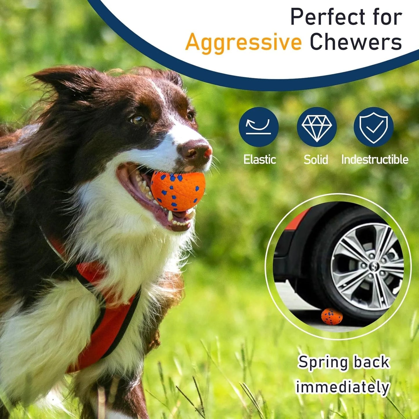 EZHomeEssentials Indestructible Dog Tennis Balls For Chewers