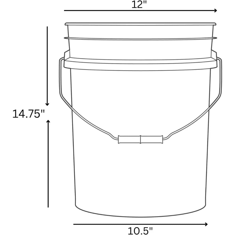 EZHomeEssentials Food Grade Plastic Buckets With Blue Lids