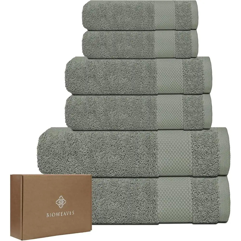 EZHomeEssentials Organic Cotton Towel Set GOTS Towels