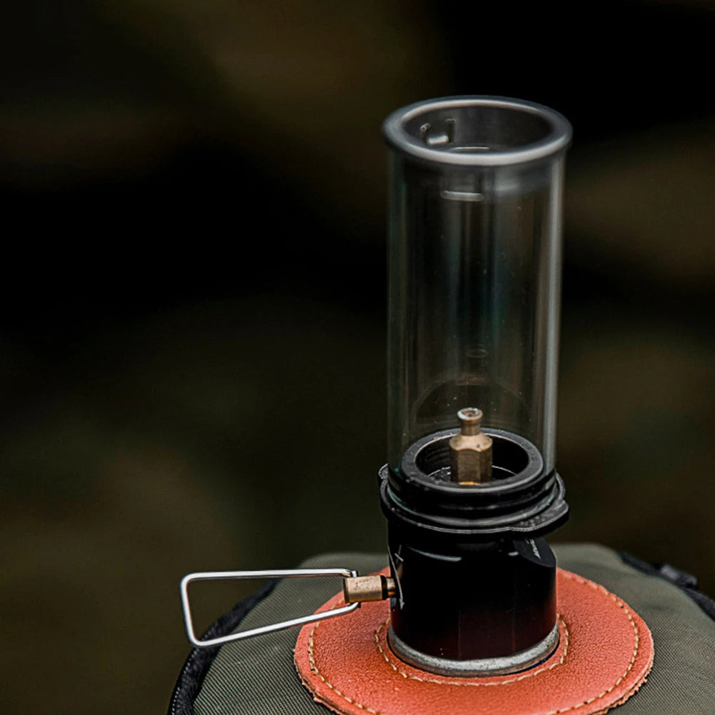 Portable Camping Gas Lantern Tent Night Light Windproof Outdoor Butane Gas Candle Light for Emergency Fishing Picnic Gas Lamp