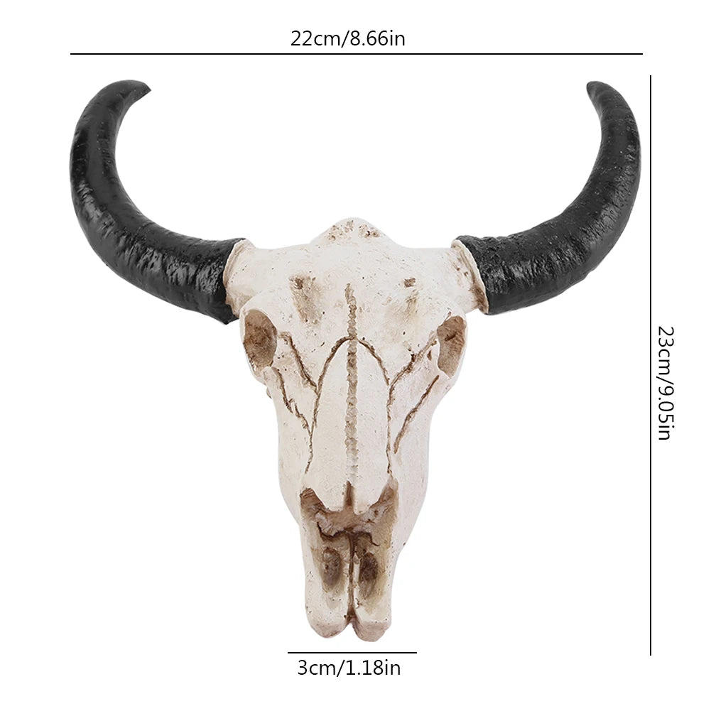 EZHomeEssentials Cow Skull Wall Decor Rustic Sculpture